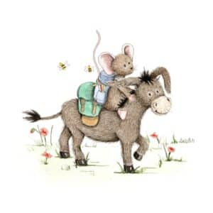 Illustratie ezel en muis